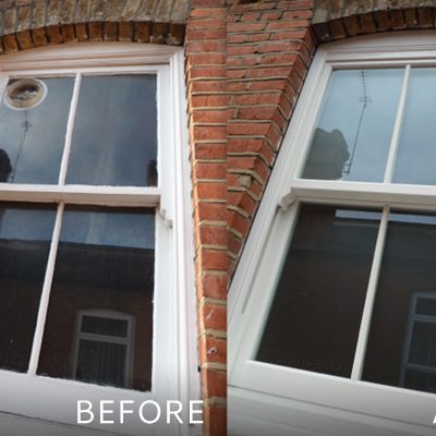Replacement Timber Sash Windows (before & after)