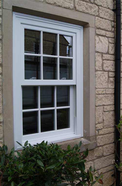 White sash sliding window in PVCu