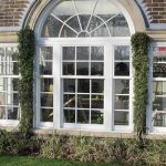 Arched upvc sash windows white