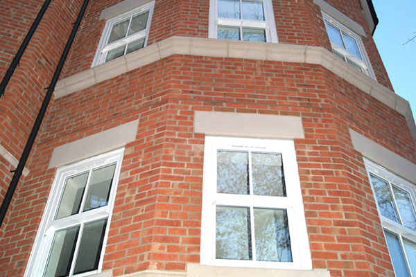 White New Build Sash Window Installation