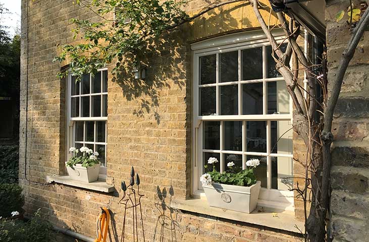 double-glazed sash windows wood