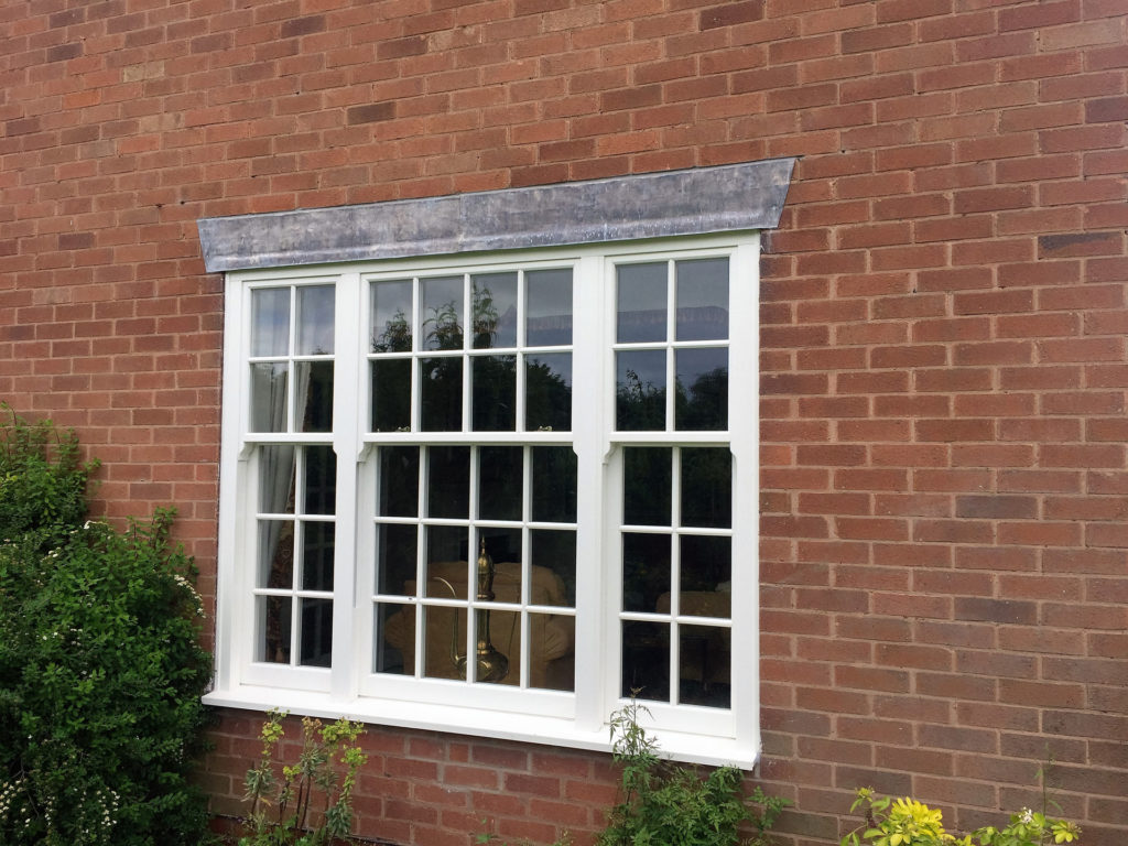 white sash windows in modern home