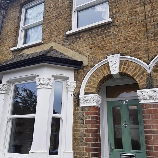 Victorian house with traditional sliding sash windows