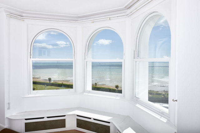 white arched sash windows