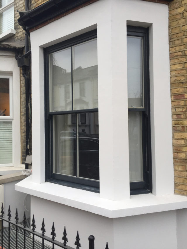 grey upvc sash window