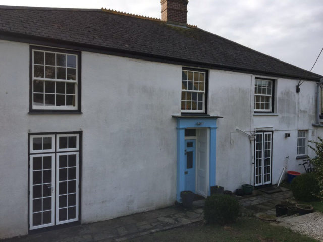 sash windows with black outer frame