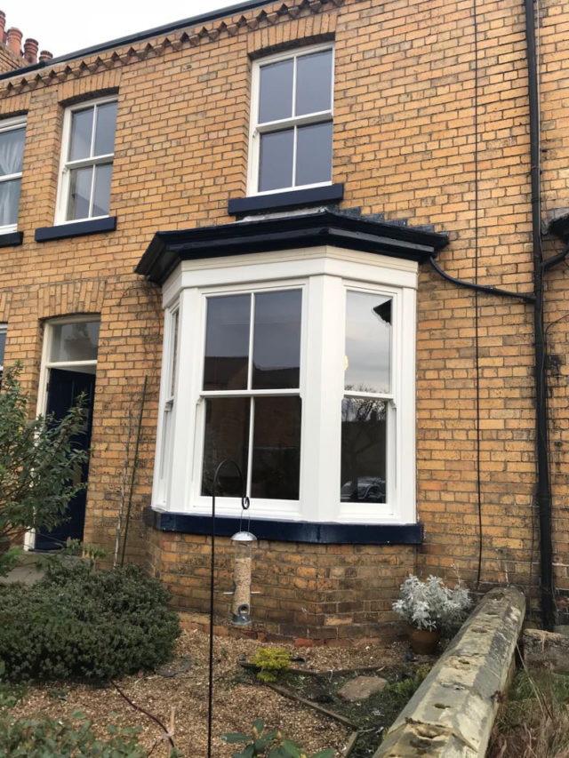 white bay sash windows