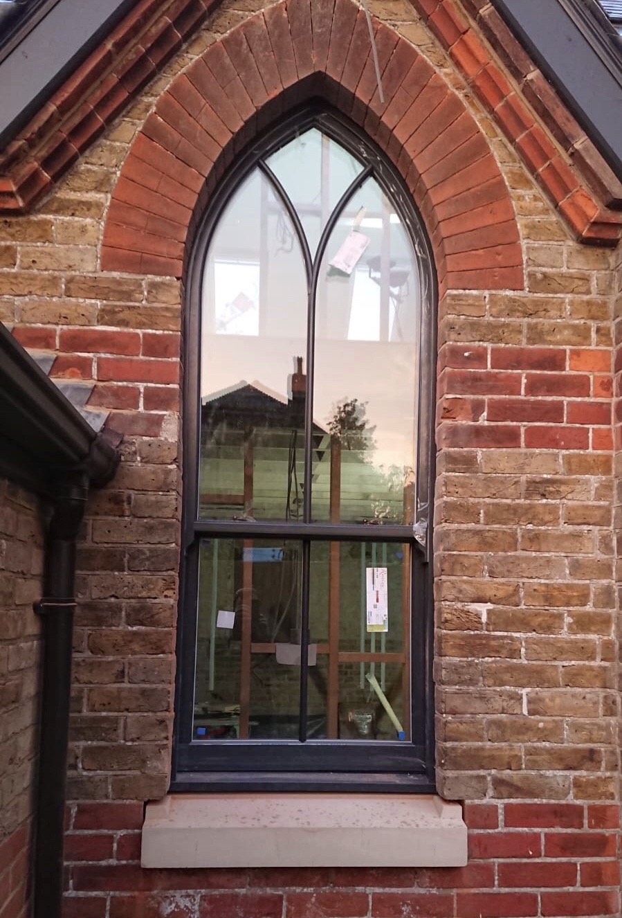 woodgrain sash window