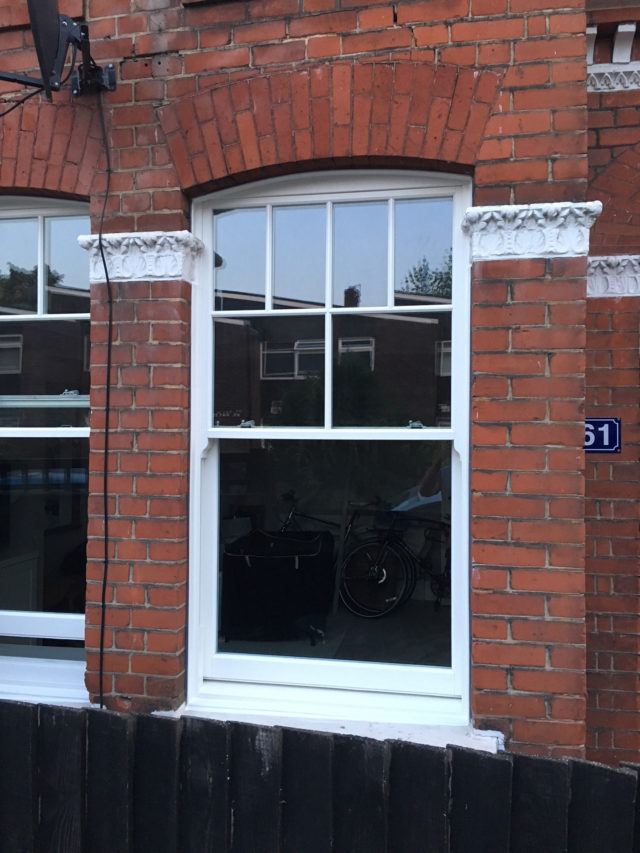 sash windows with bespoke astragal bar