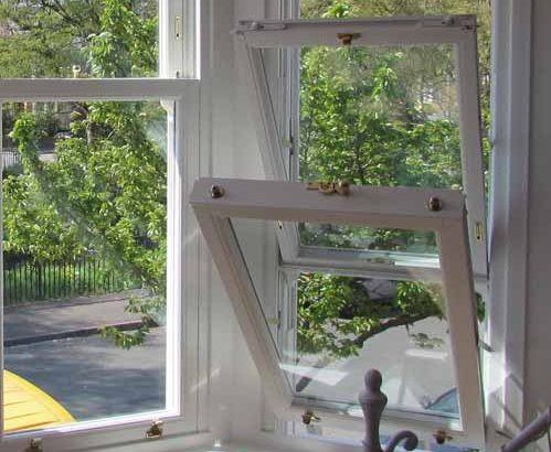 inward tilting sash window