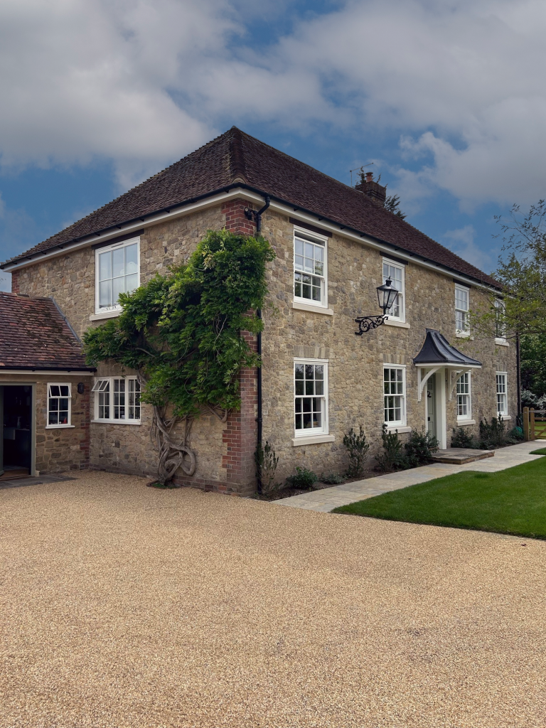 period property white upvc windows