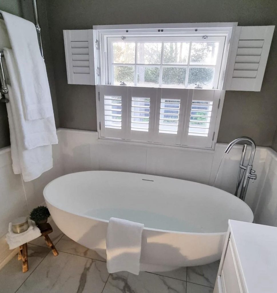 bathroom windows with shutters